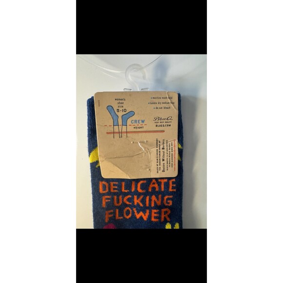 Blue Q "Im a Delicate F Flower" Womens Crew Socks - Picture 2 of 3